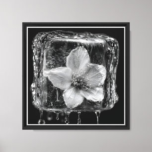 Geschlossene Blume Schmilzt Eis Leinwanddruck