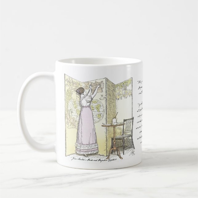 Geschlossene Damen, Jane Austen Pride & Prejudice Kaffeetasse (Links)