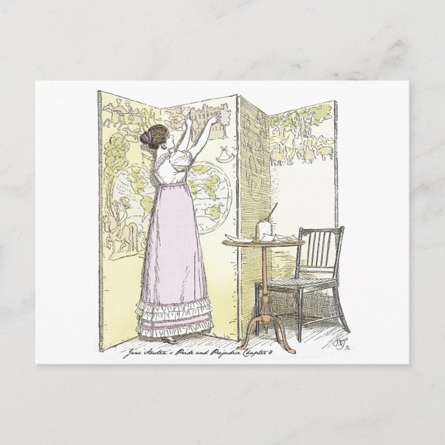 Geschlossene Damen, Jane Austen Pride & Prejudice Postkarte (Vorderseite)