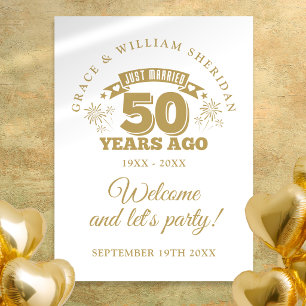 Geschlossene Hochzeitstafel zum 50. Hochzeitstag Poster