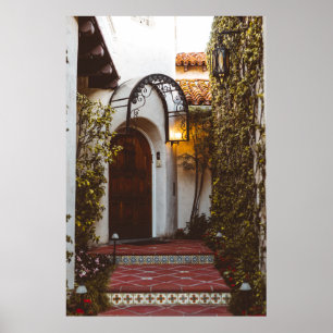 GESCHLOSSENE HOLZTÜR AM TAG POSTER