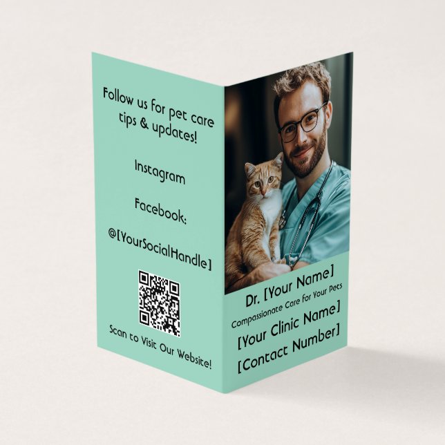 Geschlossene Veterinärkarte Visitenkarten (Vorderseite)