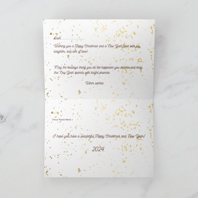 Geschlossene Weihnachts- und Neujahrskarte 2023-24 Dankeskarte (Innenseite)