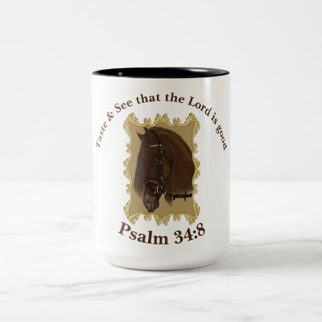 Geschmack & Sehen, dass der Herr ist gut.Psalm 34: Zweifarbige Tasse (Mittel)