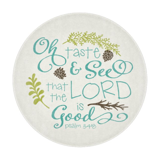 Geschmack und sehen Sie Holiday Glass Cutting Boar Schneidebrett (Vorderseite)