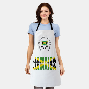 Geschmack und Siehe JAMAICA FLAG Monogramm Schürze