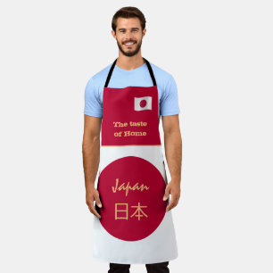 Geschmack von Zuhause und japanischer Flagge, Japa Schürze