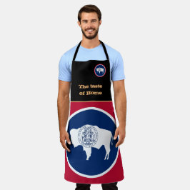 Geschmack von Zuhause & Wyoming Flag, Wyoming/USA  Schürze