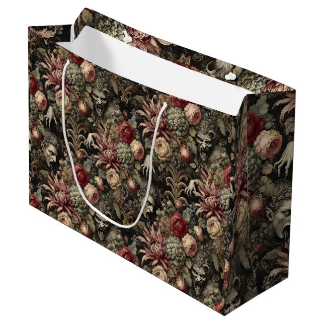 Geschmack wie Barock - Gotisch Viktorianisch Große Geschenktüte (Vorderseite Schrägansicht)