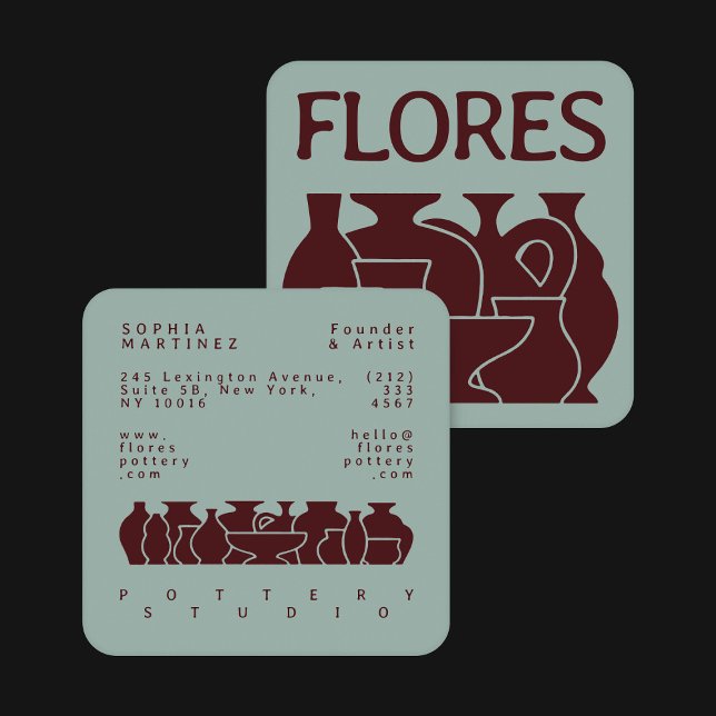 Geschmacksmusterkarte für die Silhouette von Fettv Quadratische Visitenkarte (Von Creator hochgeladen)