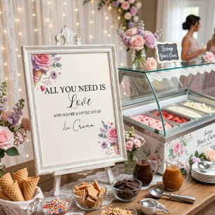 Geschmacksverstärker Eiscreme-Brautparty-Bar Poster