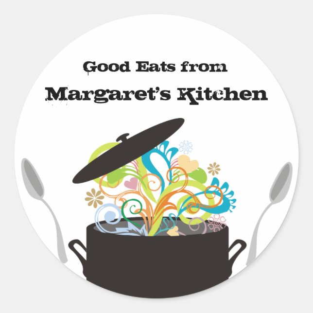 Geschmacksverstärker zum Kochen Runder Aufkleber (Vorderseite)