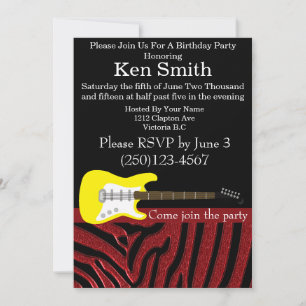 Geschmackvoll Electric Gitarre Geburtstags Einladu Einladung