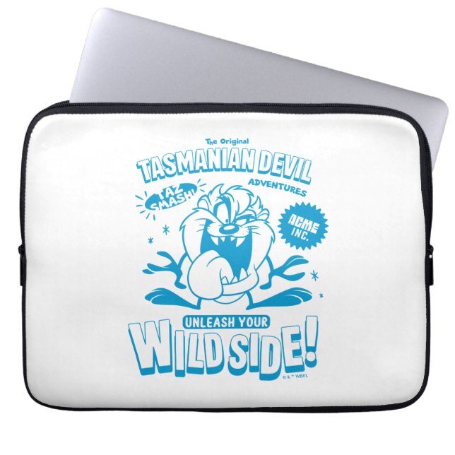 Geschmackvoll Retro TAZ™ Laptopschutzhülle (Vorderseite)