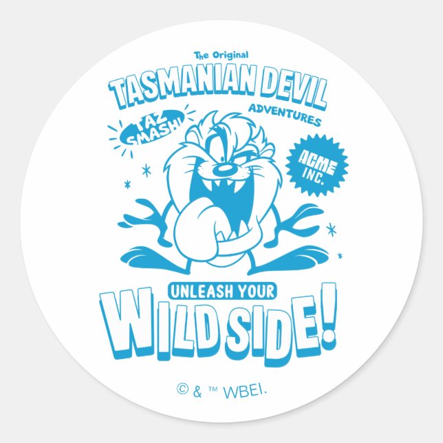 Geschmackvoll Retro TAZ™ Runder Aufkleber (Vorderseite)