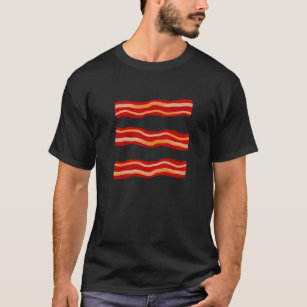 Geschmackvolle Bacon-Streifen T-Shirt