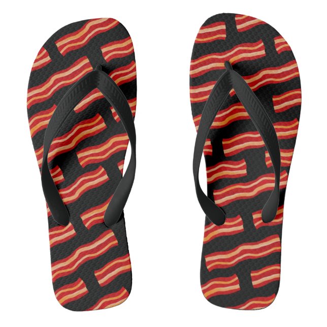 Geschmackvolle Bacon Strips Muster Flip Flops (Fußbett)