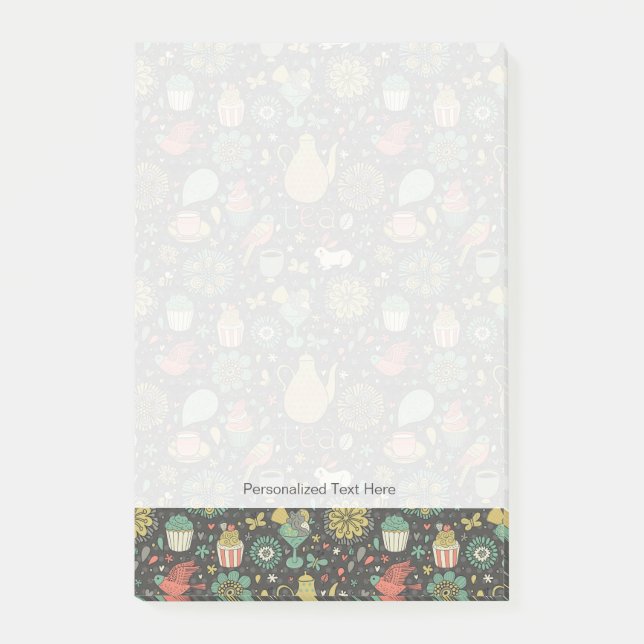 Geschmackvolle helle Tee-Karte Post-it Klebezettel (Vorderseite)