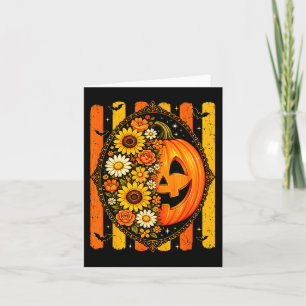Geschmackvolle Kürbis-Blumen-Herbst-Design gestrei Karte