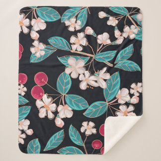 Geschmackvolle, saftige Kirschen. Nahtloser Hinter Sherpadecke