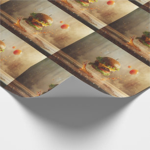 Geschmackvolles Burger Food Foto Muster Geschenkpapier