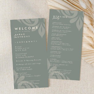 Geschmackvolles elegantes Hochzeitsprogramm für Da
