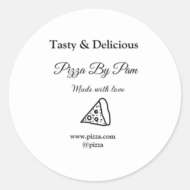Geschmackvolles Pizzeria mit Liebe gekocht Runder Aufkleber (Vorderseite)