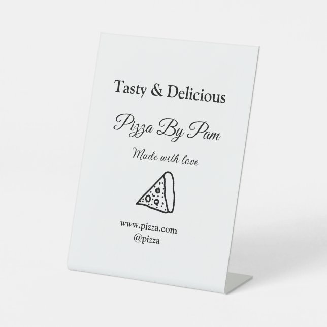 Geschmackvolles Pizzeria mit Liebe gekocht Sockelschild (Vorderseite)