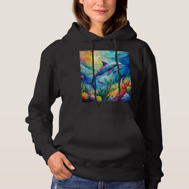 Geschmalter Delfin Hoodie (Vorderseite)