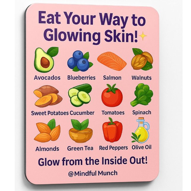 ✨Geschminkte Haut Kühlschrankmagnet Magnet (Glow from within—this fridge magnet highlights beauty-boosting foods for clear, radiant skin.)