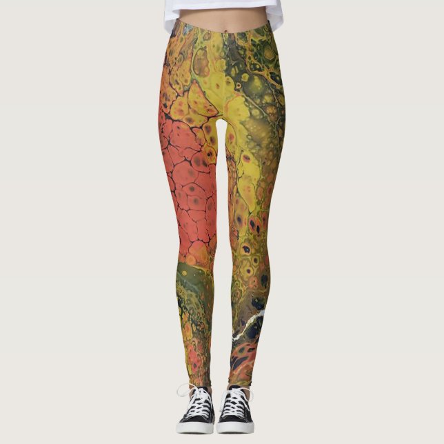Geschmolzene Crayon-Serie - Akrylpourine Leggings (Vorderseite)