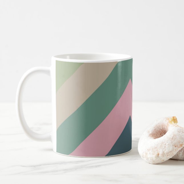 Geschmolzene Elegance - Diagonal gestreift Kaffeetasse (Mit Donut)
