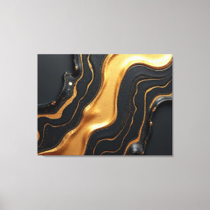 Geschmolzene Golddrift – Luxe 40x32 Flüssig-Abstra Leinwanddruck