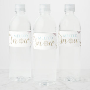 Geschmolzene Schnee-Wasserflaschen-Etiketten blau  Wasserflaschenetikett