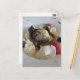 Geschmolzene Schokoladenkugel mit Zabaglioncreme Postkarte (Vorderseite/Rückseite Beispiel)