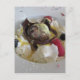 Geschmolzene Schokoladenkugel mit Zabaglioncreme Postkarte (Vorderseite)