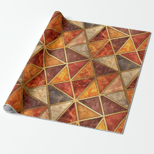 Geschmolzener Bernstein und karmesinrote Geometrie Geschenkpapier