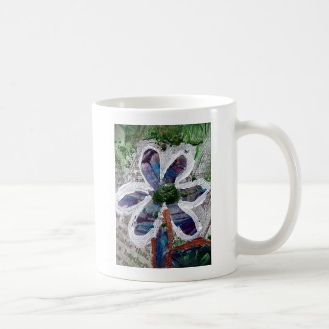 Geschmolzener Crayon-Blumendesign Kaffeetasse (Rechts)