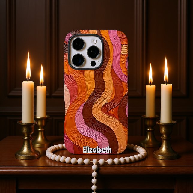 Geschmolzener Fluss: Abstrakte Textur in warmen Fa Case-Mate iPhone Hülle (Von Creator hochgeladen)