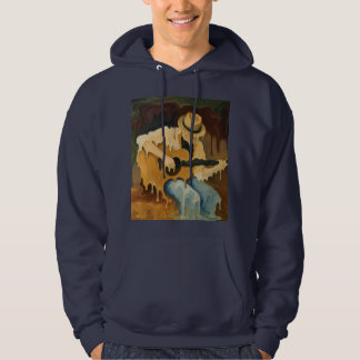 Geschmolzener Gitarrenspieler – Surreale Musikerdr Hoodie