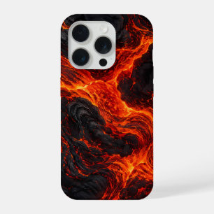 Geschmolzener Lavastrom Vulkanische Feuertextur iPhone 15 Pro Hülle