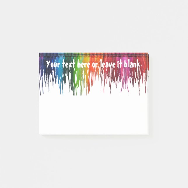 Geschmolzener Zeichenstift vom Schreibtisch des Post-it Klebezettel (Vorderseite)