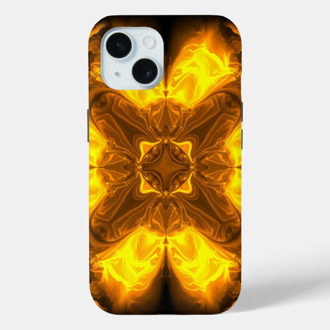 Geschmolzenes Gold Solar-Fraktal-Kunst Case-Mate iPhone Hülle (Rückseite)
