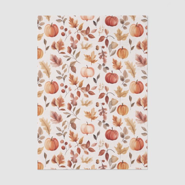 Geschmückte Herbstäpfel und Blätter Seidenpapier (Vorderseite)