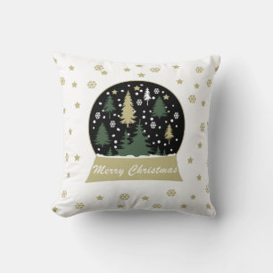 Geschmückte moderne Weihnachten-Schneekugel Kissen