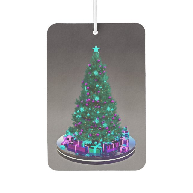 Geschmückter Baum mit Geschenken Autolufterfrischer (Vorderseite)
