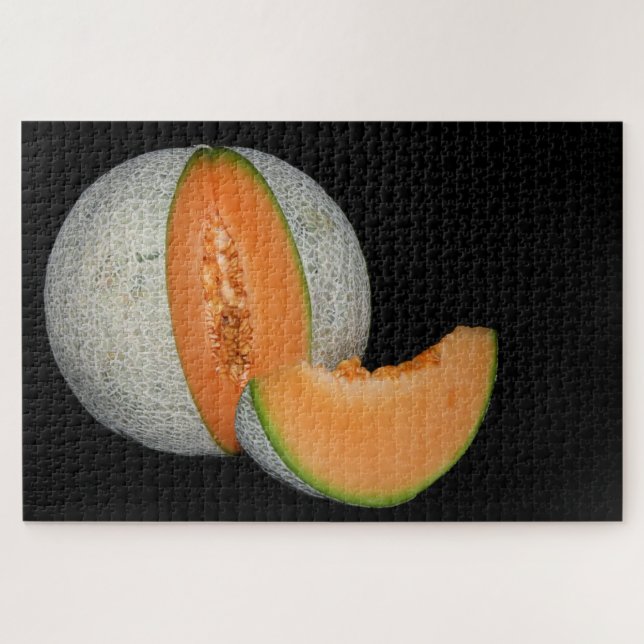 Geschnittene Kantalupen-Melone Puzzle (Horizontal)