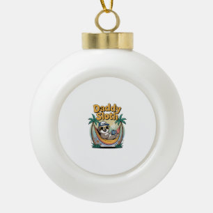 Geschnittener Daddy Faultier Vater Keramik Kugel-Ornament
