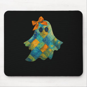 Geschnittenes Ghost mit Orangenbogendesign Mousepad