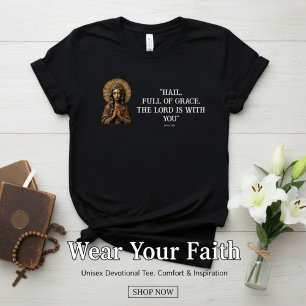 Geschnitzte Hingabe Holz-Maria T-Shirt